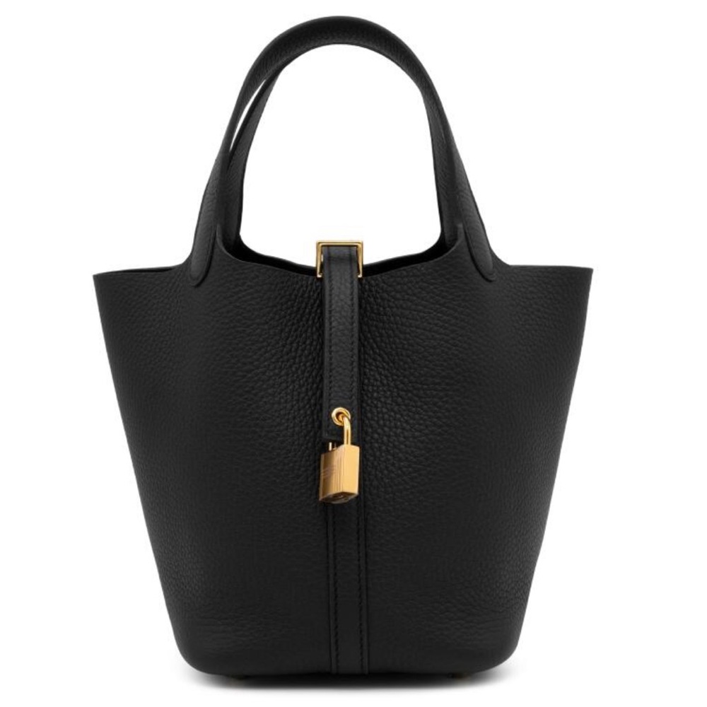 Hermes Black Clemence Picotin Lock 18 Gold Hardware, 2025